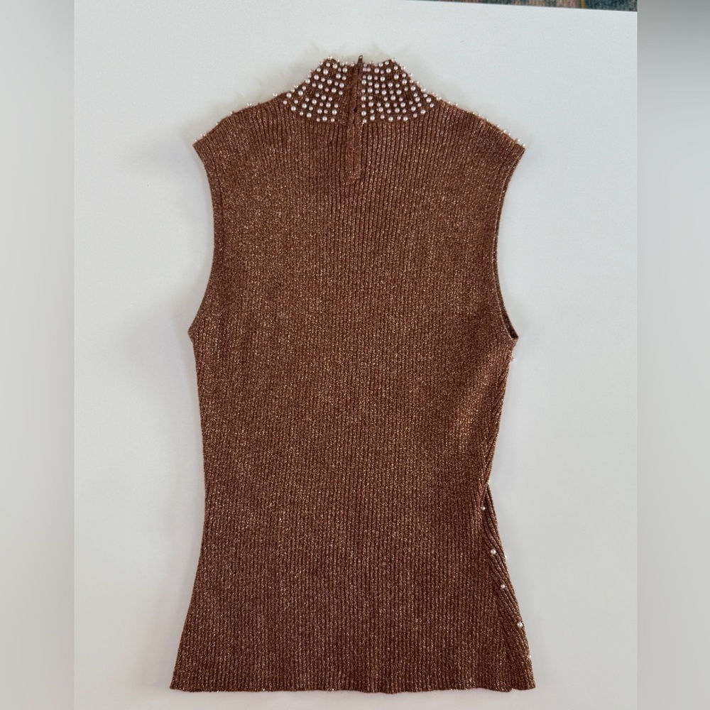 Vintage Marshall-Rousso metallic beaded top - Picture 3 of 5